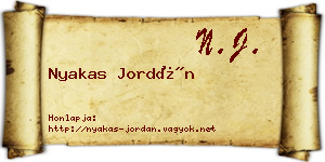 Nyakas Jordán névjegykártya